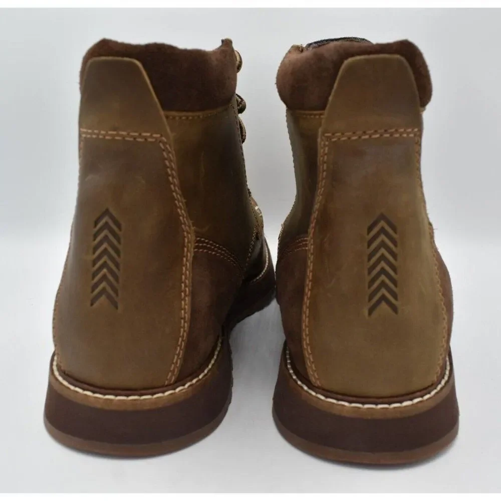 Kodiak Mens Size 10 Devick Saddleback Brown Wedge Moc Toe Lace Up Boots Shoes